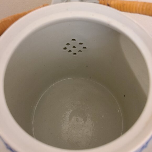 Vintage Chinese Chinoiserie Porcelain Blue & White Large Wedding Tea Pot - Picture 10 of 16